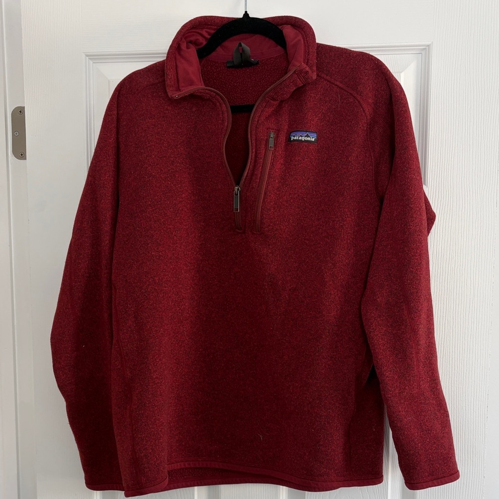 Patagonia Men's Zip-Up Sweater in Rich Red